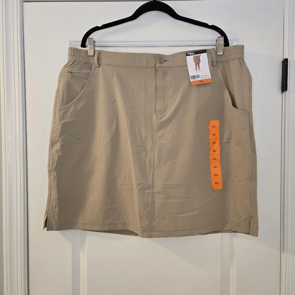 Tilley Ladies Tan Trek Skort With Stretch Ripstop Material Size XXL